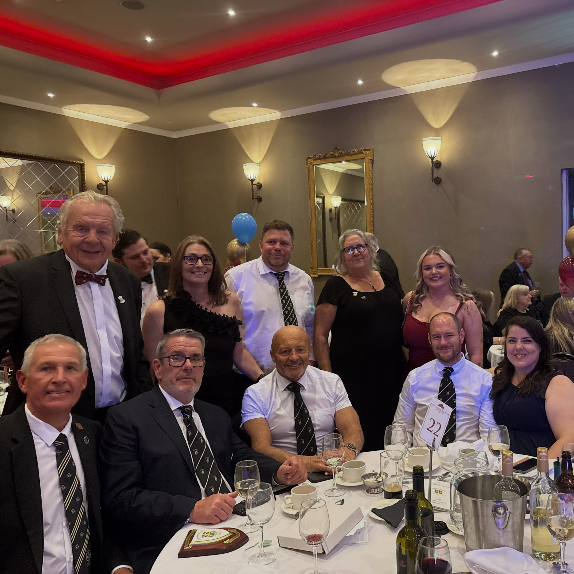 Houghton's table with Bill Beaumont at the dinner